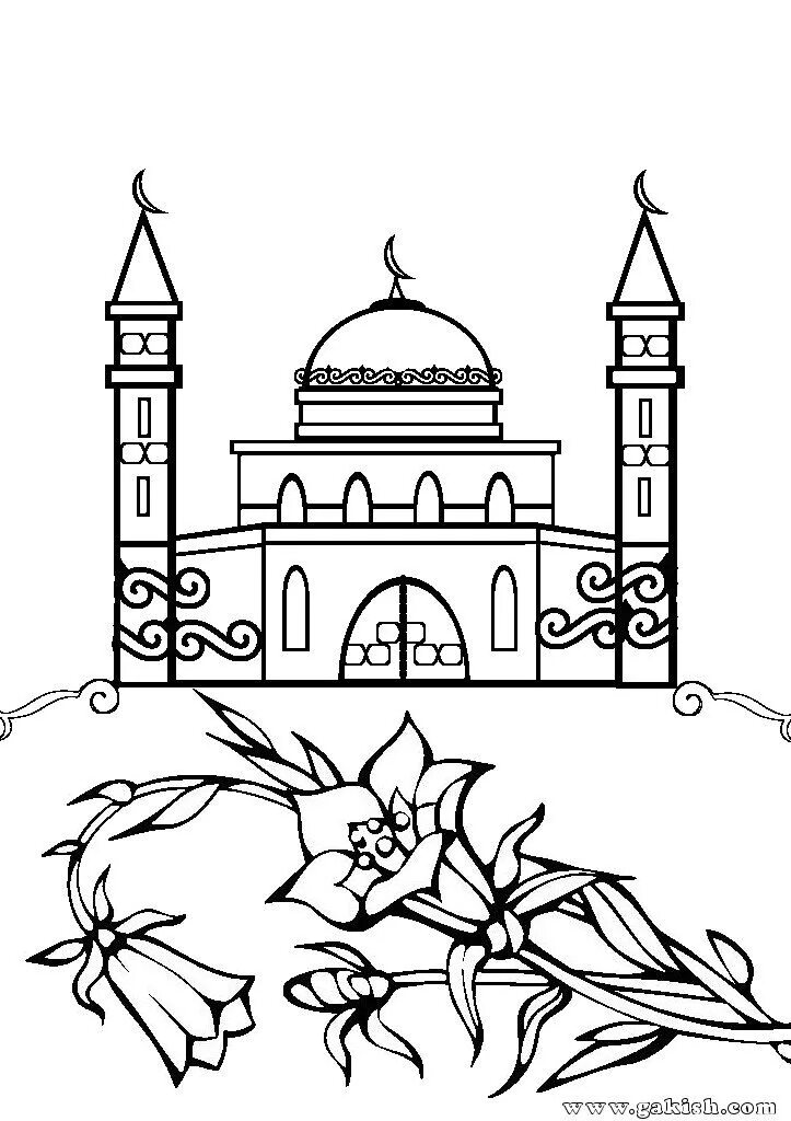 Раскраска мечеть для детей распечатать Pin on Moschee
