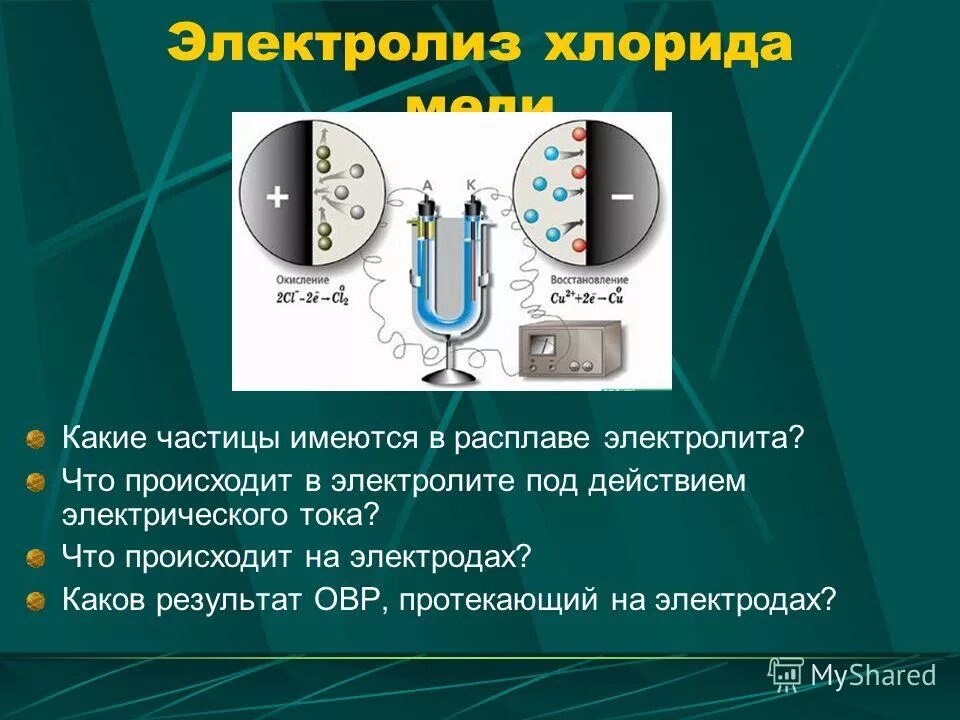 Продукты электролиза хлорида меди 2. Электролиз раствора хлорида меди. Электролиз с медными электродами.