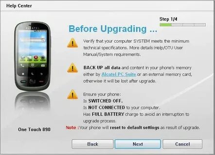 Настройки alcatel