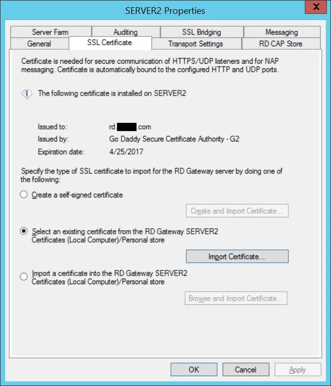 SSL Certificate. RDP сертификат. Remote desktop Gateway. SSL bridging.