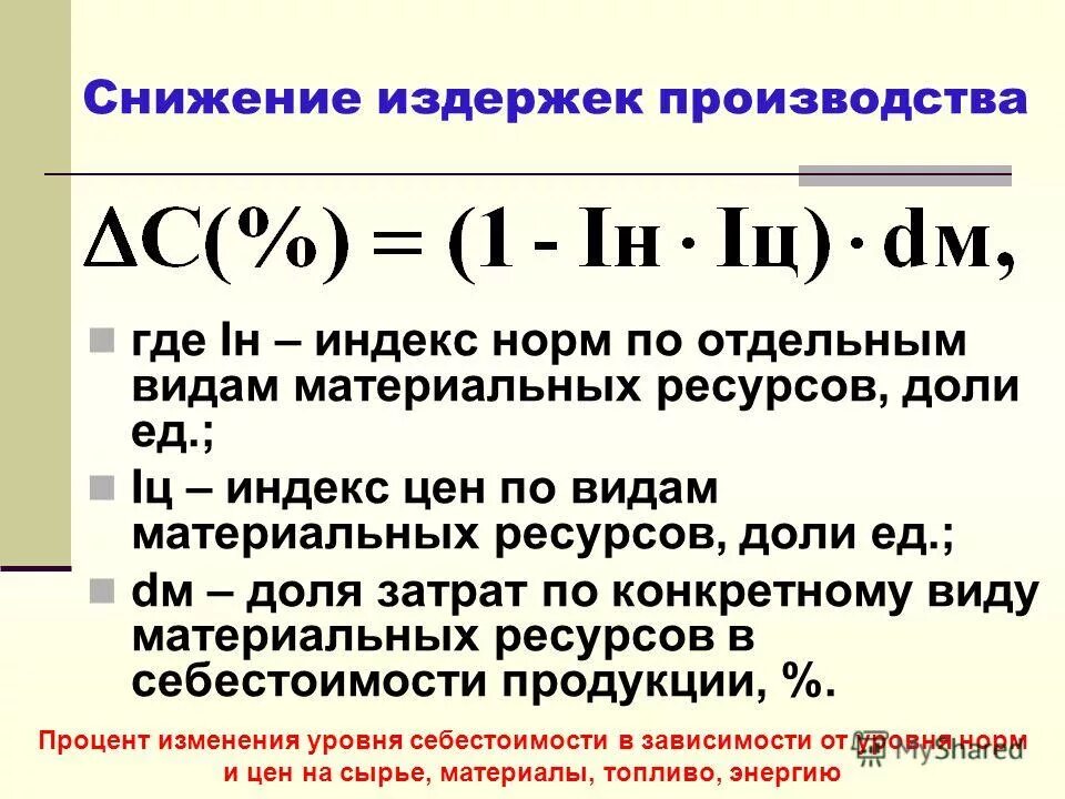 Как снизить затраты производства 7 класс