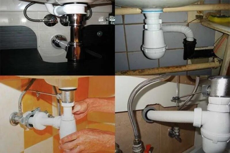 Подключение сифона кухня