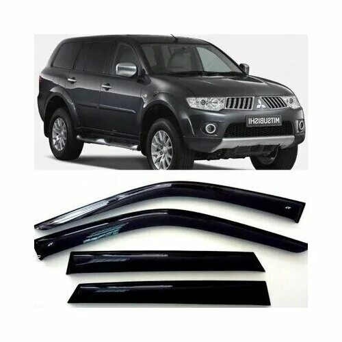 дефлекторы окон mitsubishi pajero sport 2015. дефлекторы окон mitsubishi pajero iii-iv 2006 г. дефлекторы на паджеро. №245. дефлекторы mitsubishi pajero sport 3 6 шт.
