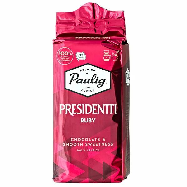 Кофе молотый красный. Paulig presidentti кофе молотый 250. Кофе молотый Paulig presidentti Ruby.