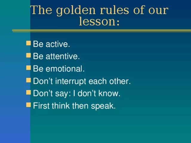 Open lessons. Open lessons