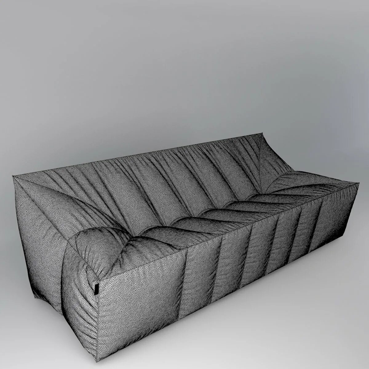 Sofa 3d model. Sofa 3d model wireframe.