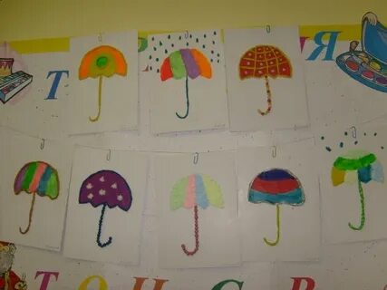 Такие разные зонтики рисование в подготовительной