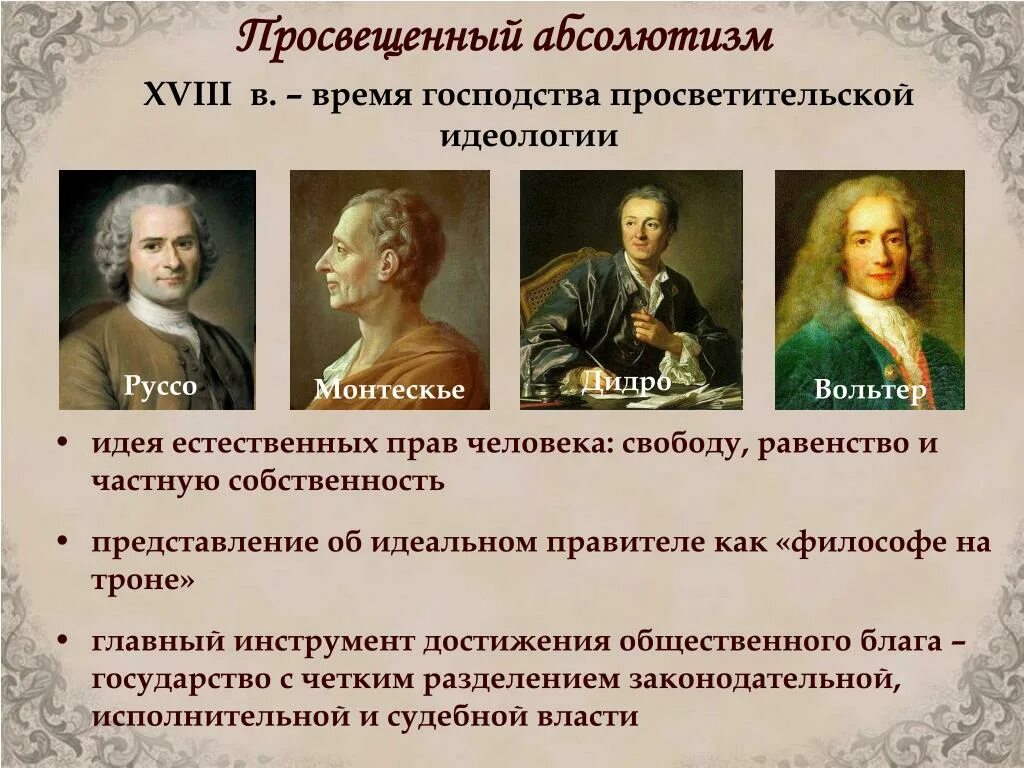 Как называли 18 век в россии. Французские идеологи Просвещения при Екатерине 2. Эпоха Просвещения Екатерины 2. Просвещенный абсолютизм Екатерины 2.