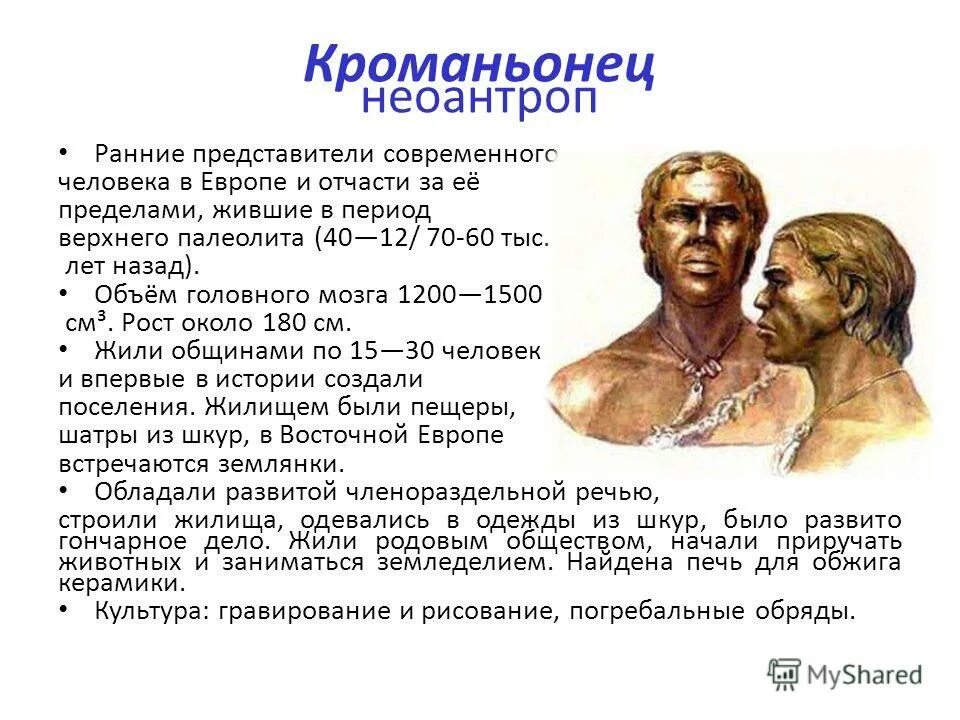 кроманьонец особенности. кроманьонец. кроманьонец характеристика. человек разумный кроманьонец образ жизни. неандерталец рост вес объем мозга.