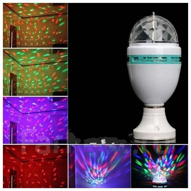 Rotating lamp. Диско лампа светодиодная mini party light. диско лампа 19ks117. диско лампа с патроном cb 0301. светодиодная диско - лампа led full color rotating lamp ( с мр3 и пультом) поворотная.