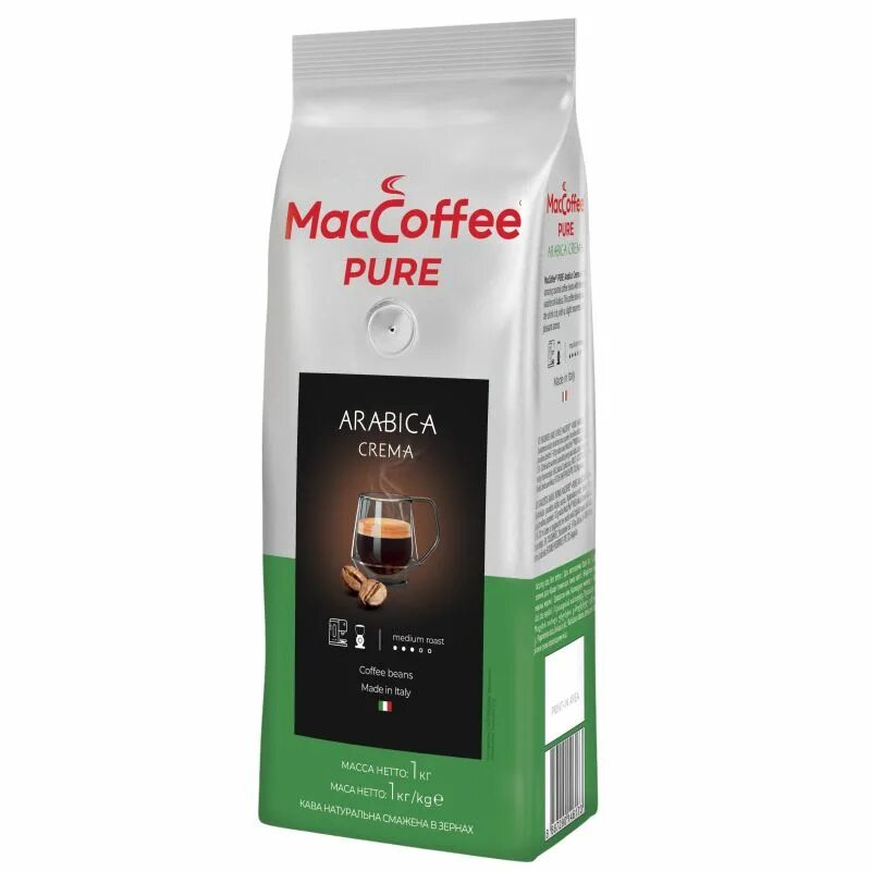 Кофе pure arabica. "Кофе в зернах MACCOFFEE Pure Arabica crema, 1кг.". Кофе в зернах «Pure Arabica crema» MACCOFFEE 1000гр 1/6. Маккофе Пьюр Арабика крема 1 кг. Кофе Маккофе Пьюр Арабика крема 250г зерно.