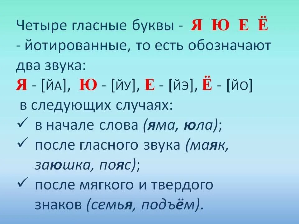 Гласным является звук. В каких случаях гласные обозначают 2 звука. В каких случаях гласная обозначает 2 звука. Когда гласный обозначает два звука. Гласные буквы обозначающие 2 звука 1 класс.