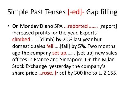 Fill in the gaps present simple