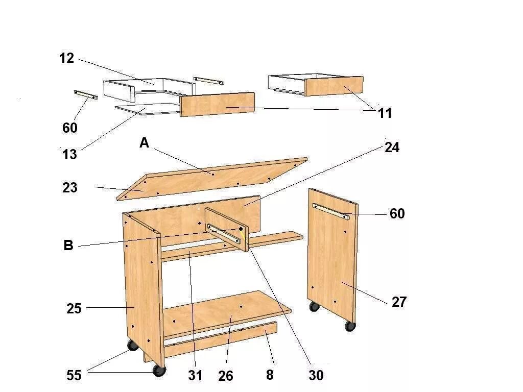 Стол тумбы сборка