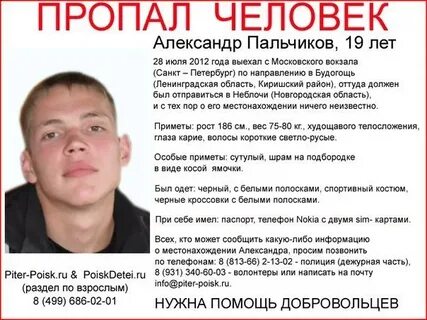 Человека пропавшего по имени по фамилии