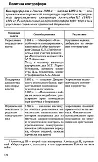 К политике контрреформ относятся