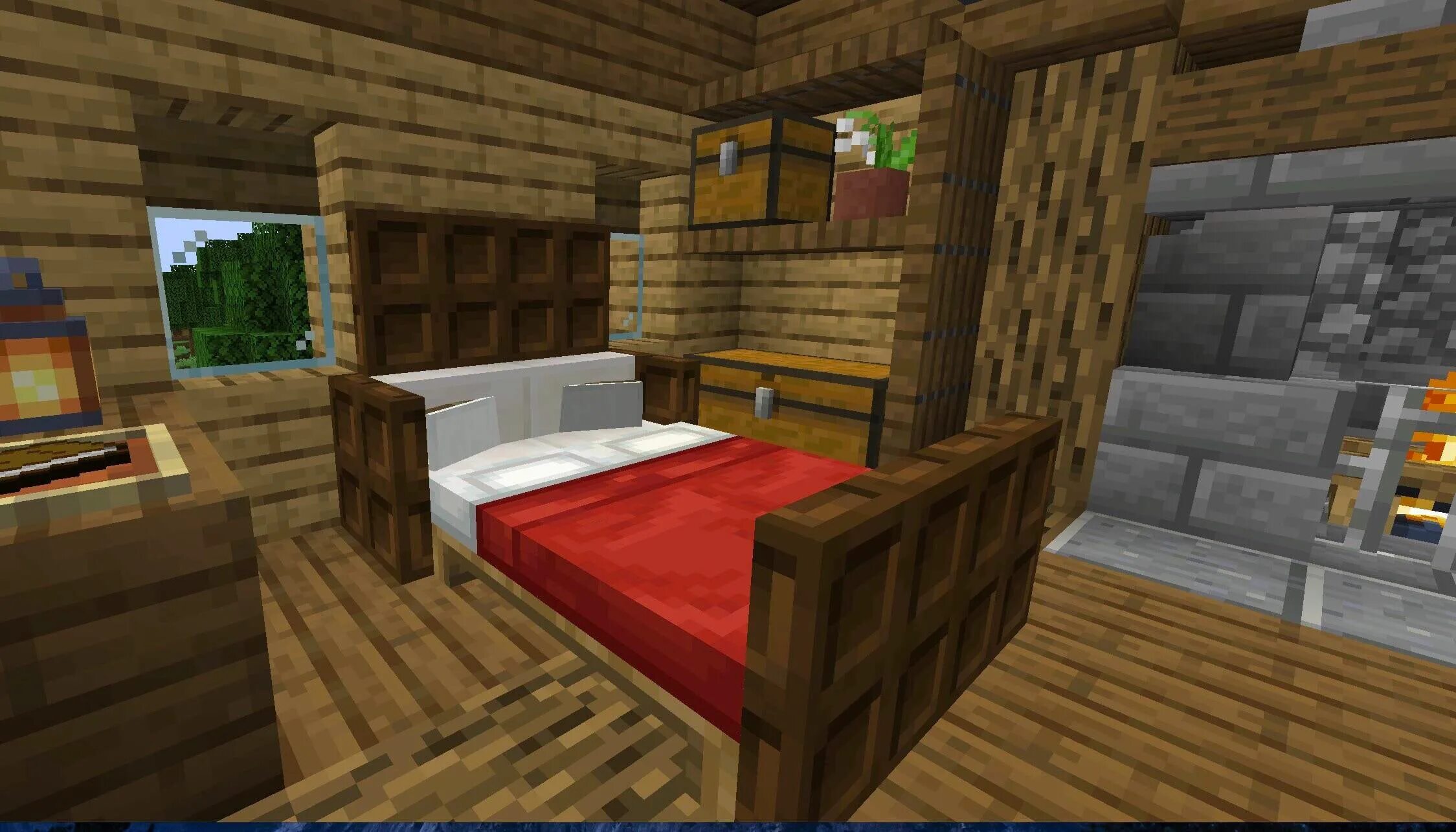 Королевская кровать майнкрафт. Красивая кровать в Майне. Двухэтажная кровать в МАЙНКРАФТЕ. Красивый интерьер в МАЙНКРАФТЕ.