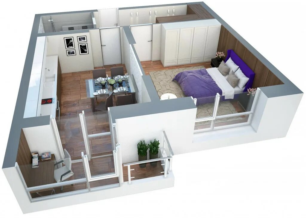 Планировка 1 квартиры 40 кв