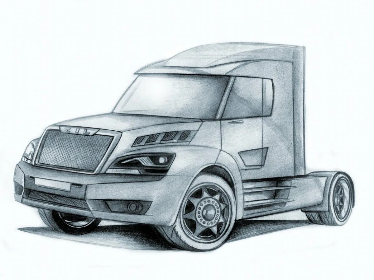 Рисунок грузовой. Грузовик рисунок. Рисование грузовик. Грузовик карандашом. Грузовая машина карандашом.