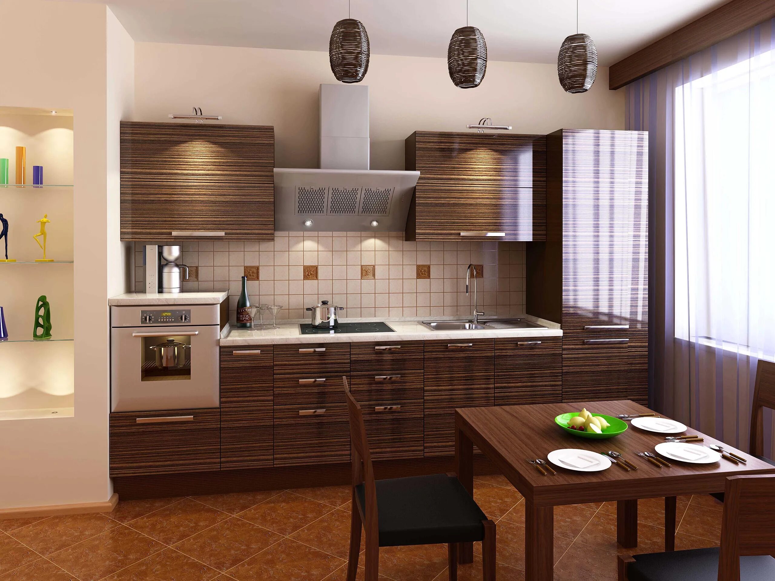Разный дизайн кухонь. Кухня зебрано лофт. Кухонный гарнитур коричневый. Коричневая кухня в интерьере. Кухня в коричневом цвете.