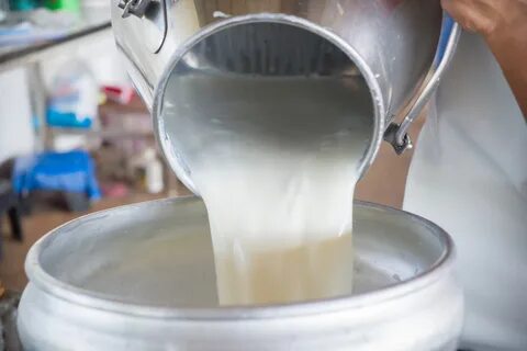 И наливаем в нее молоко