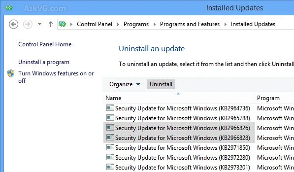 Windows security update error. Update &amp; security. microsoft program_install_and_uninstall.meta. is:security_update_removed. &quot;hkia security updates&quot;.
