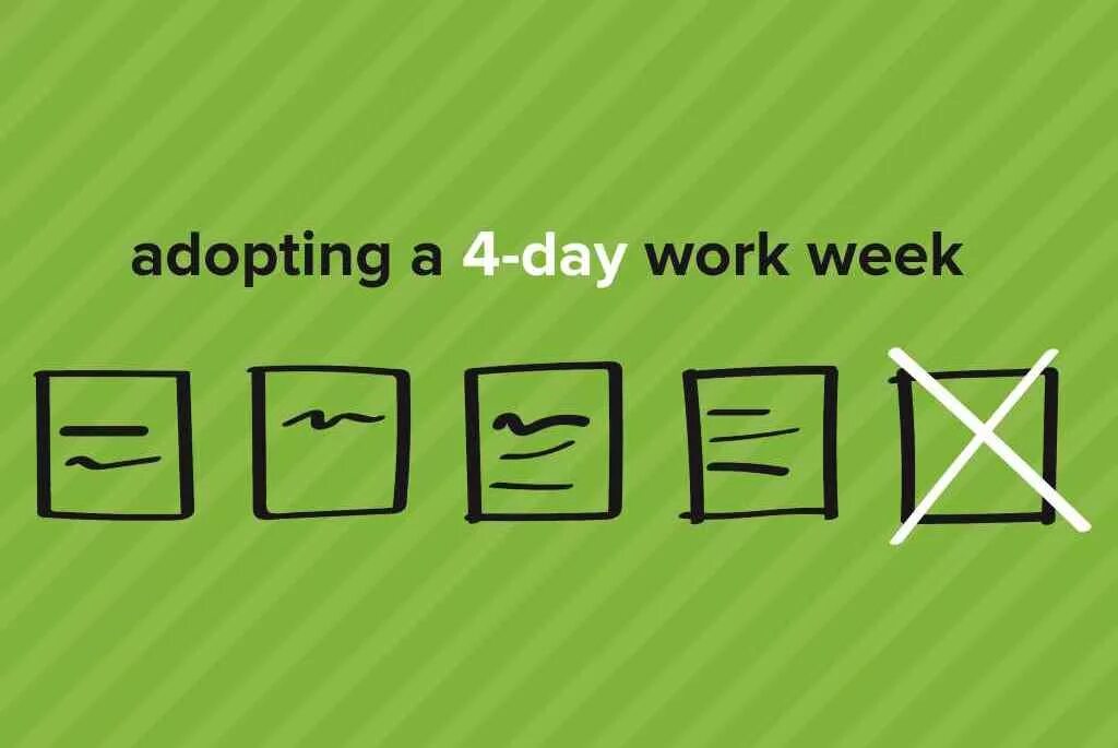 4 day working week. Work week. 4 Day work week. Four Day work week.