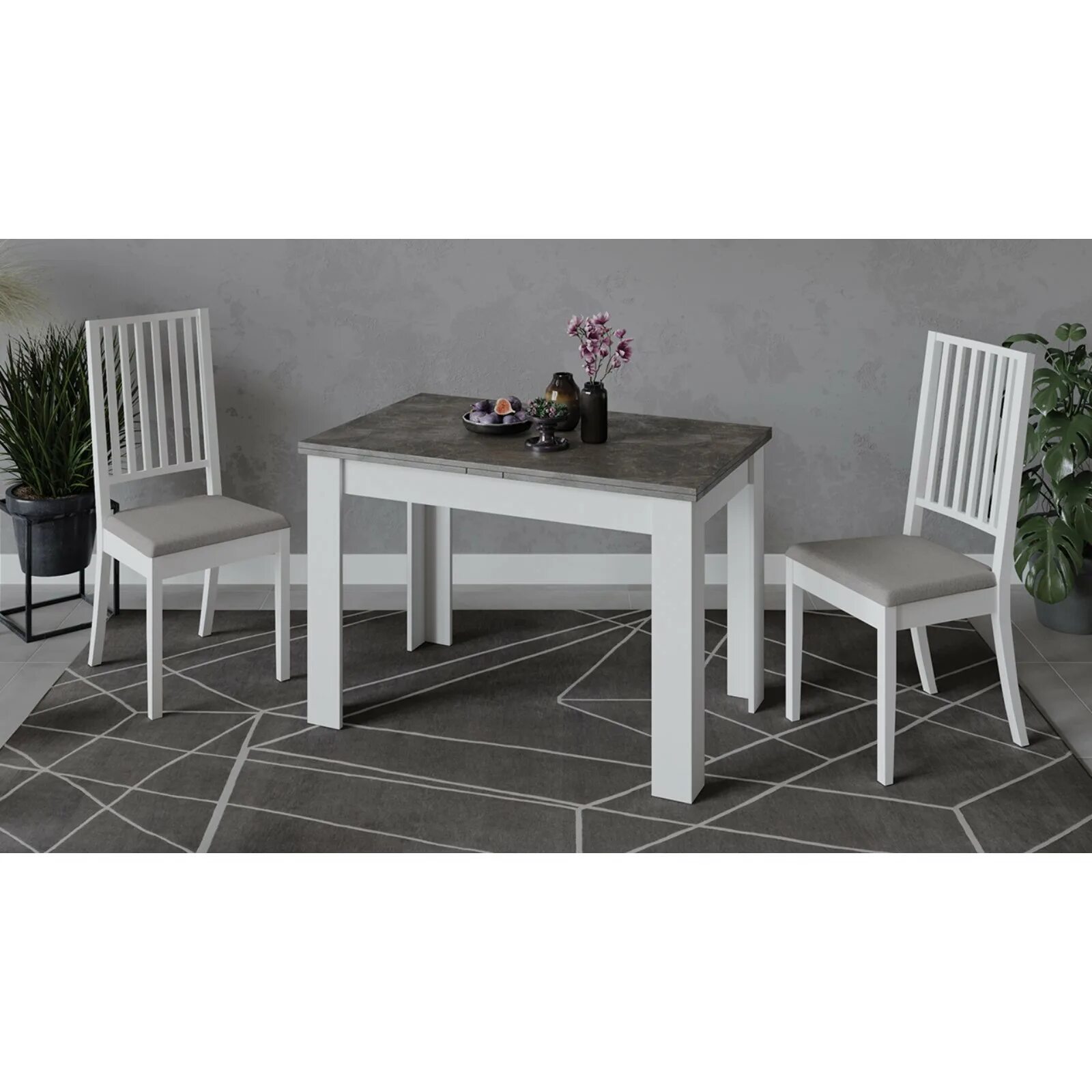 Стол промо трия. Обеденный стол трия промо тип 3. стол раздвижной хьюстон тип 4, ателье тёмный/белый: 1 шт.. трия стол хьюстон тип 4. стол раздвижной трия тип 4.