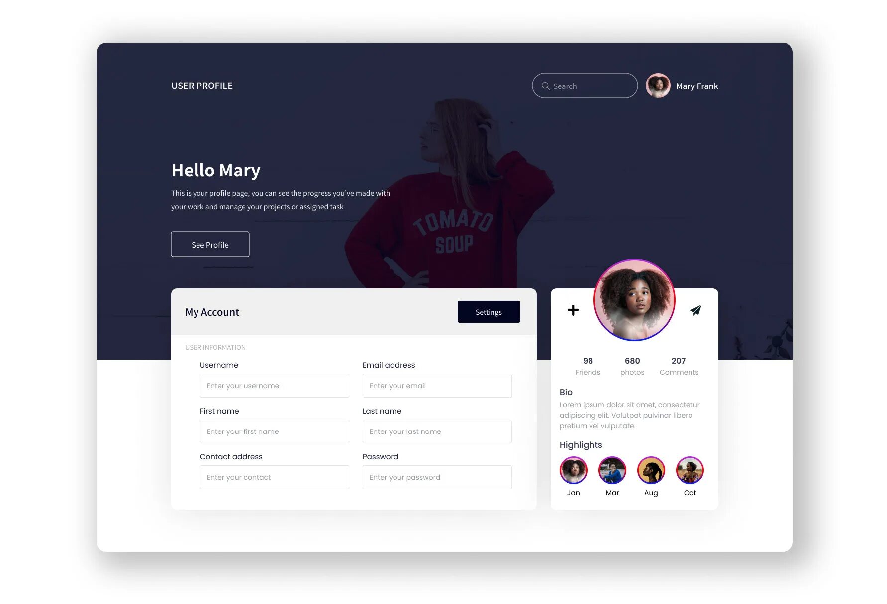 Profile url. User profile design. shop user profile. mabesanddip user profile. profile ui logo card.