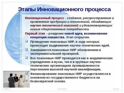 Процесс создания распространения и использования новшества
