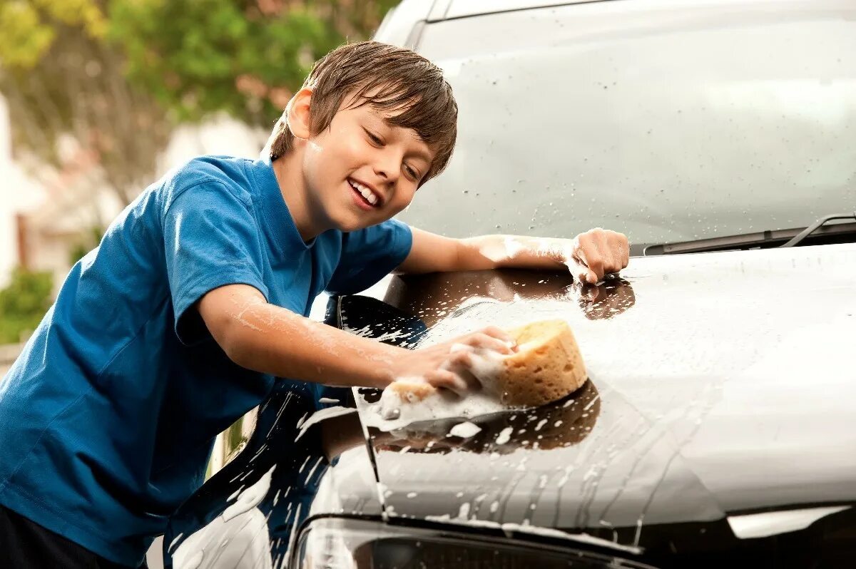 His car was washed is washed