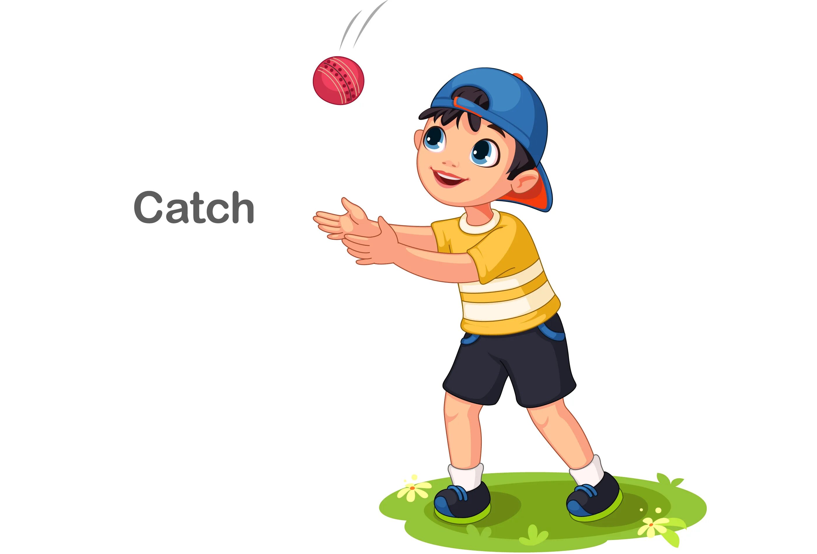 I can catch. Мальчик ловит мяч. catch рисунок. мальчик поймал мяч. catch the ball flashcard.