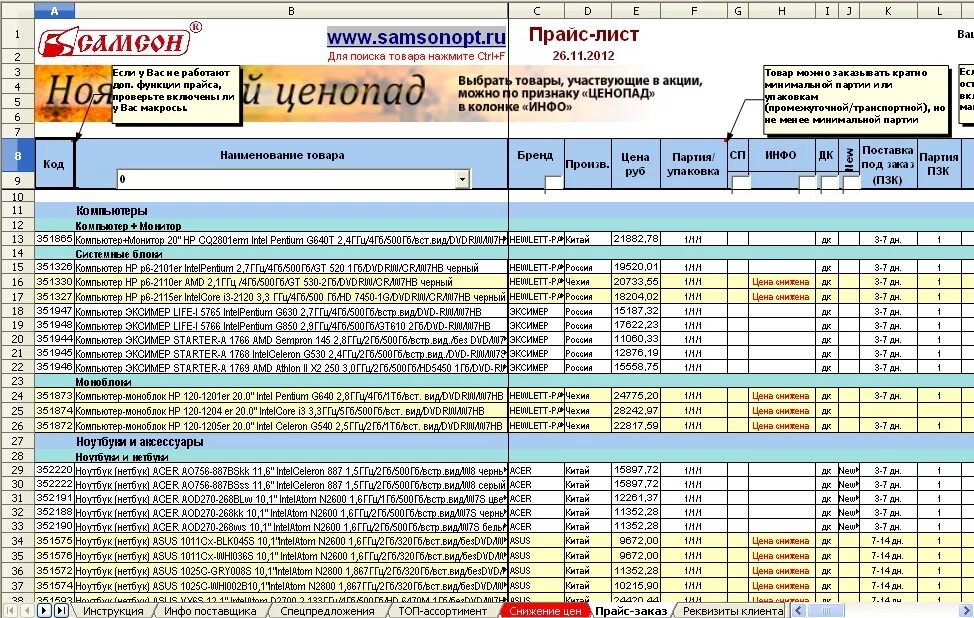 Samsonopt. Прайс лист пример. Прайс-лист пример оформления. Правильное оформление прайс листа. Прайс лист образец.