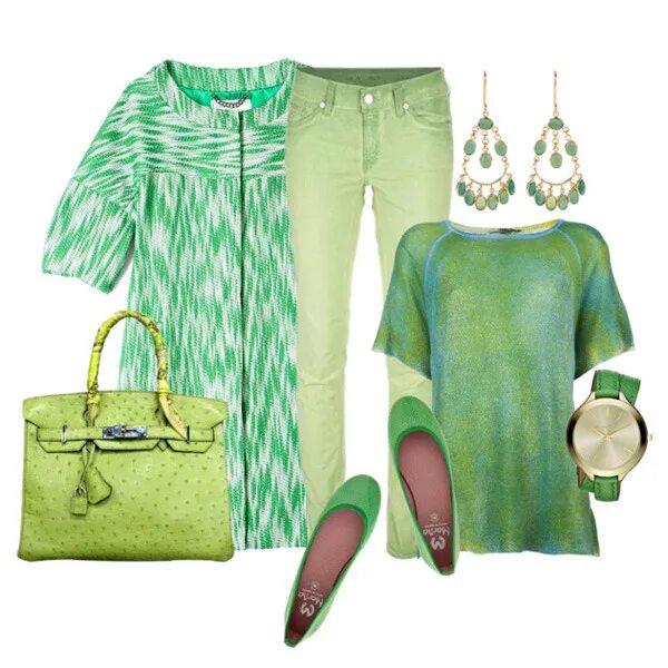 наряд в зеленом цвете. готовые образы одежды для женщин. луки одежды для девушек. зеленые луки одежды. одежда для лета.