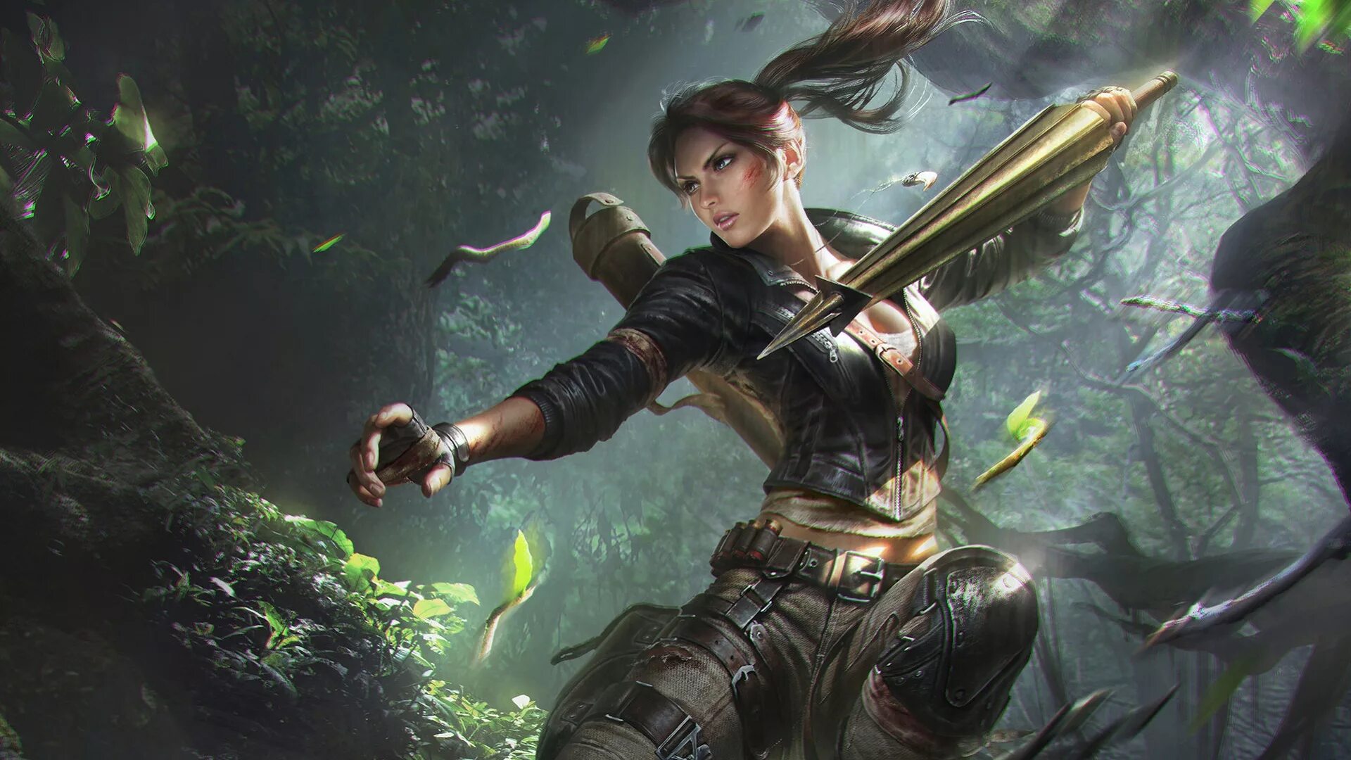 Lara Croft. Лара Крофт в джунглях. Арт томб Райдер 4к. Tomb Raider серия игр
