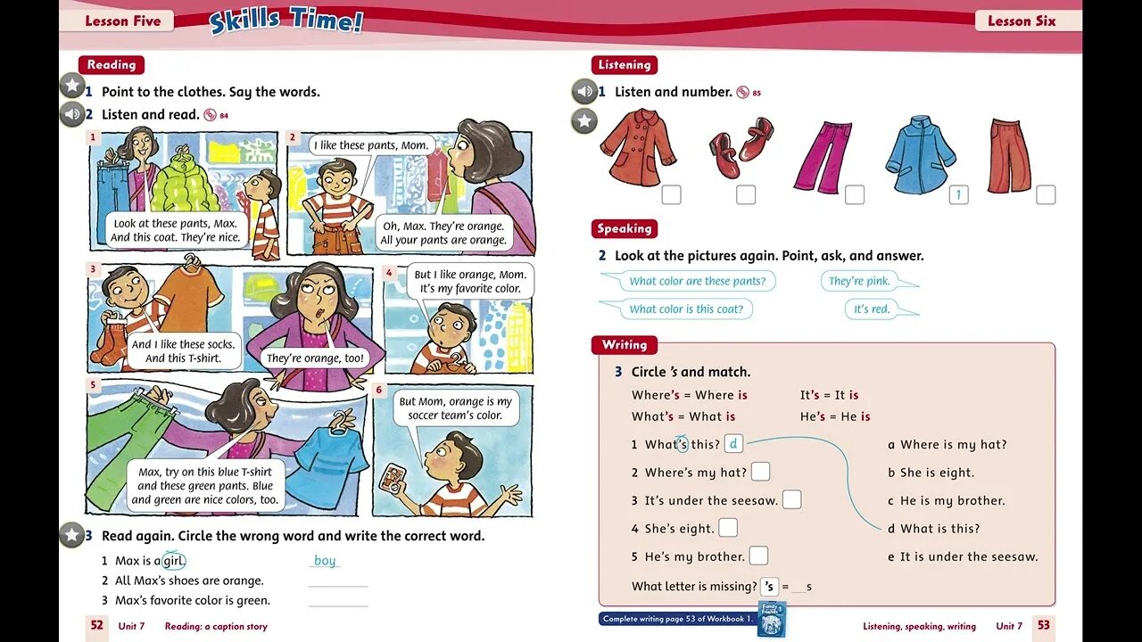 Unit 7. Skills time Lesson Five ответы. Family and Frends 1 Unit 5. Family and friends 1 Unit 6. Unit 6 lesson 5