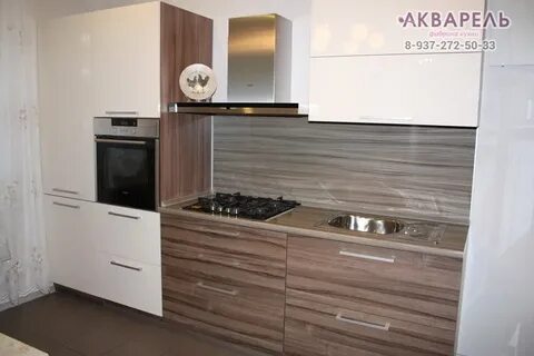 Кухни белый верх низ под дерево