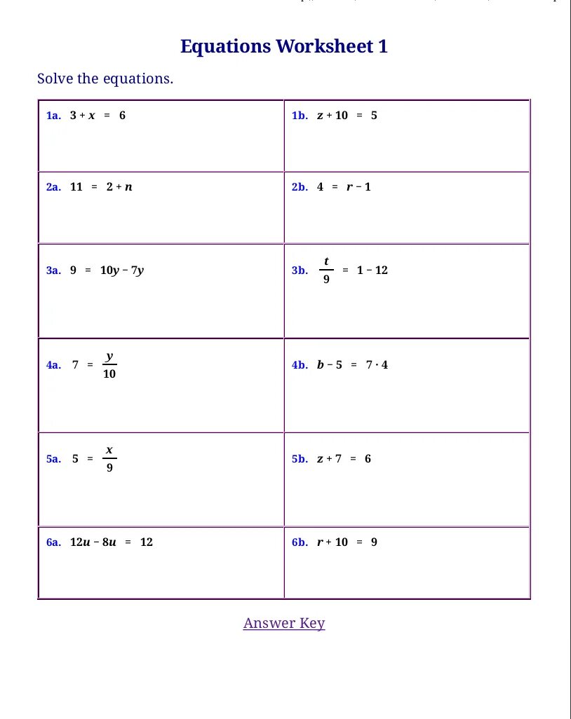 Y answers. Equations Math Worksheet. Worksheets решения. Simple equation. Linear Algebra формулы.