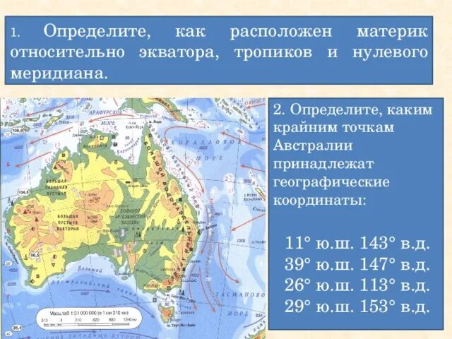 Как расположен материк австралия относительно нулевого меридиана. Географическое положение крайних точек Австралии. Положение Австралии. Геогр расположение Австралии. Географические координаты материка Австралия.