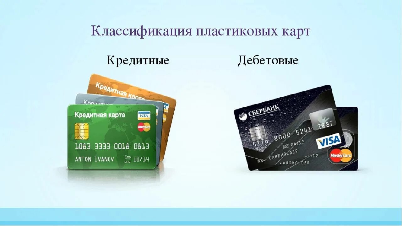 Ебетовая и кредитная карт. Дебетовая и кредитная карта. Виды банковских карт. Классификация пластиковых карт