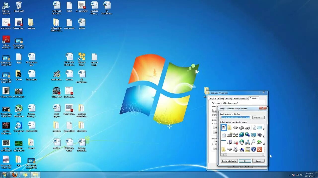 Windows 7 change. Значок windows 7. windows 7 ярлык. папка windows 7. виндовс 14.