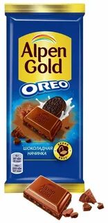 Шоколад alpen gold oreo молочный