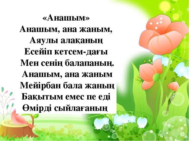 Мама стихи на казахском. Стих Анашым. Анашым стихи на казахском. Стишок на казахском про маму. Казахский стих про маму.