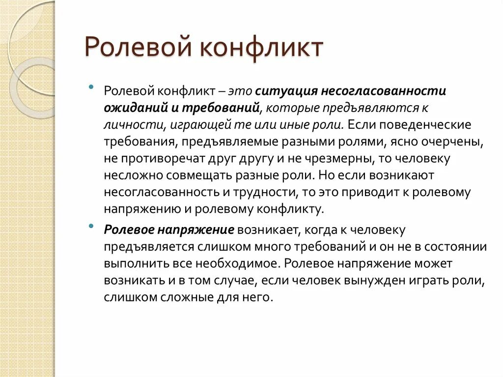 Ролевой конфликт приводит. Ролевой конфликт. Ролевой конфликт это в психологии. Ролевой конфликт это в обществознании. Понятие ролевого конфликта.