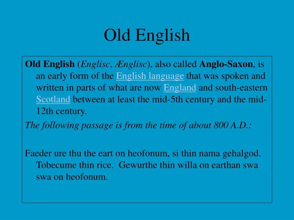 Complete old english