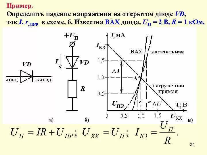 Падение напряжения на диоде на схеме. Как определить падение напряжения на диоде. Выходное напряжение диода формула. Как найти напряжение на диоде. Максимальное прямое напряжение