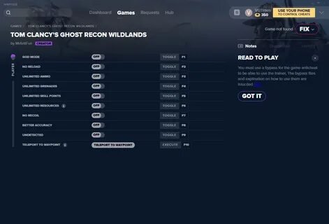 Трейнер игры ghost recon wildlands