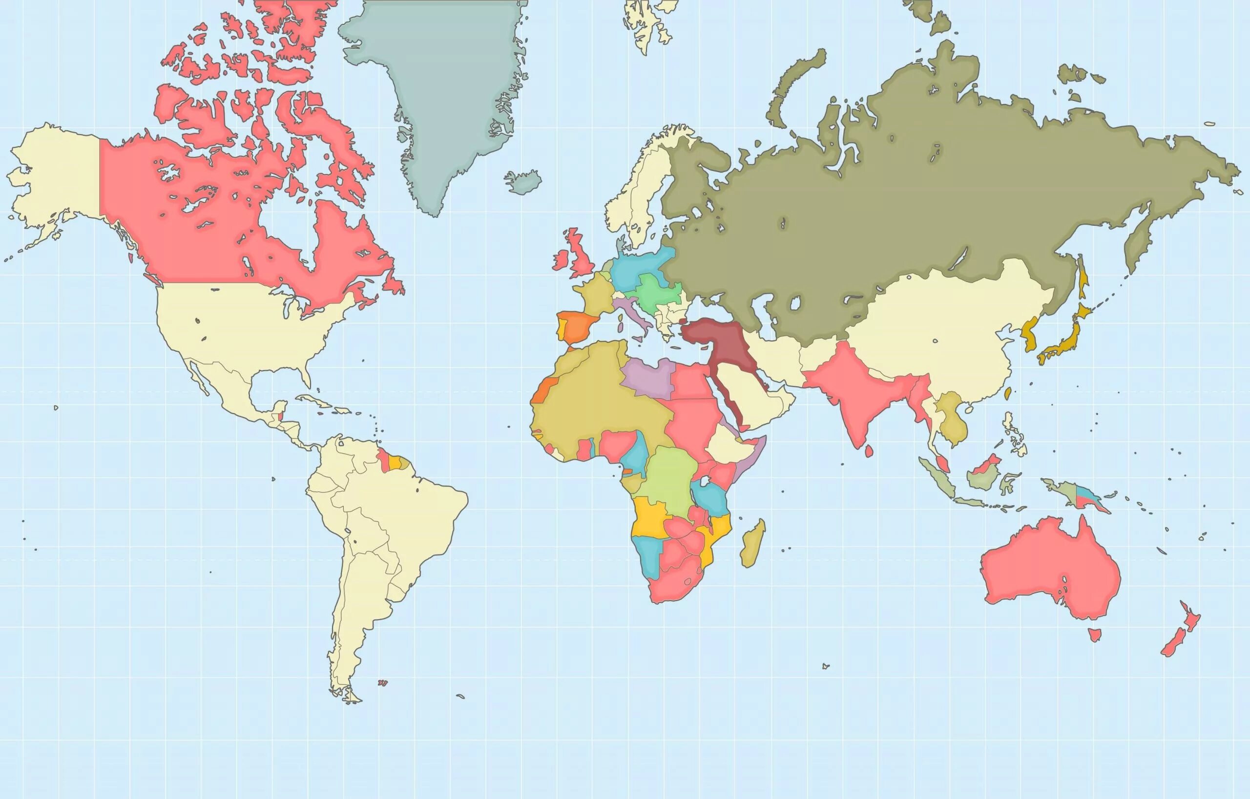 First world countries. Политическая карта 1914 года.