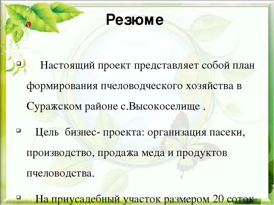 Производственный план 9 класс презентация, доклад