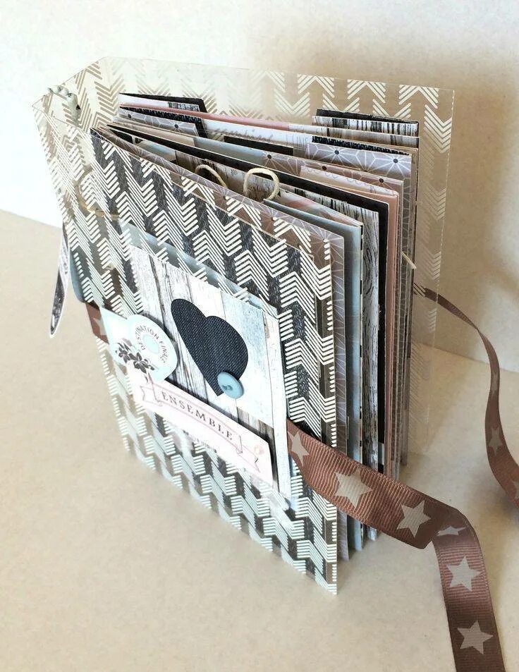 Фотоальбом в стиле скрапбукинга. Альбом своими руками. Идеи для фотоальбома. Как сделать семейный альбом. Красивые альбомы своими руками.